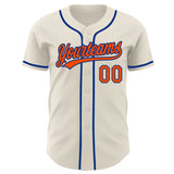 Custom Cream Orange-Royal Authentic Baseball Jersey