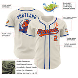 Custom Cream Orange-Royal Authentic Baseball Jersey