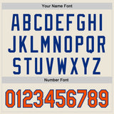 Custom Cream Orange-Royal Authentic Baseball Jersey