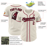 Custom Cream Crimson-Black Authentic Baseball Jersey