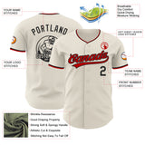 Custom Cream Black-Red Authentic Baseball Jersey