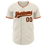 Custom Cream Black-Orange Authentic Baseball Jersey