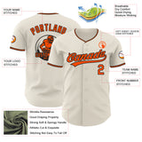 Custom Cream Orange-Black Authentic Baseball Jersey