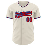 Custom Cream Red-Royal Authentic Baseball Jersey