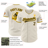 Custom Cream Black-Gold Authentic Baseball Jersey