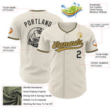 Custom Cream Black-Old Gold Authentic Baseball Jersey