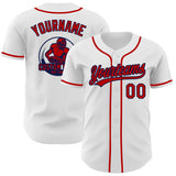 Custom White Red-Navy Authentic Baseball Jersey