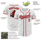 Custom White Red-Black Authentic Baseball Jersey
