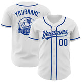 Custom White-Royal Authentic Baseball Jersey