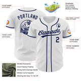 Custom White-Navy Authentic Baseball Jersey