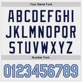 Custom White Light Blue-Navy Authentic Baseball Jersey