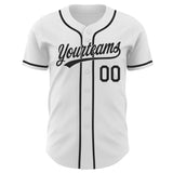 Custom White-Black Authentic Baseball Jersey