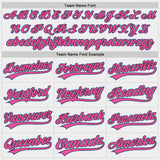 Custom White Light Blue Black-Pink Authentic Baseball Jersey