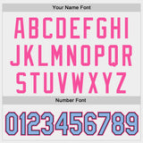 Custom White Light Blue Black-Pink Authentic Baseball Jersey