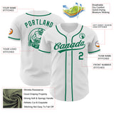 Custom White-Kelly Green Authentic Baseball Jersey
