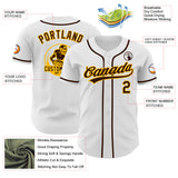 Custom White Brown-Gold Authentic Baseball Jersey