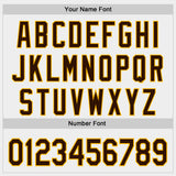 Custom White Brown-Gold Authentic Baseball Jersey