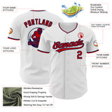 Custom White Red-Navy Authentic Baseball Jersey