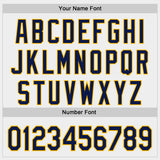 Custom White Navy-Gold Authentic Baseball Jersey