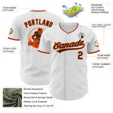 Custom White Black-Orange Authentic Baseball Jersey
