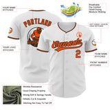 Custom White Orange-Black Authentic Baseball Jersey
