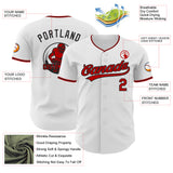 Custom White Red-Black Authentic Baseball Jersey