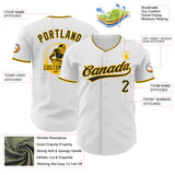 Custom White Black-Gold Authentic Baseball Jersey