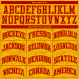 Custom Gold Red Color Block Round Neck Sublimation Basketball Suit Jersey