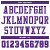 Custom White Purple Color Block Round Neck Sublimation Basketball Suit Jersey