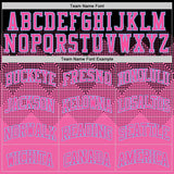 Custom Black Pink-Light Blue Gradient Square Shapes Round Neck Sublimation Basketball Suit Jersey