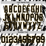 Custom White Black-Old Gold Abstract Sharp Shape Fragment Art Round Neck Sublimation Basketball Suit Jersey