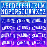 Custom Royal White-Hot Pink Gradient Geometric Shape Round Neck Sublimation Basketball Suit Jersey