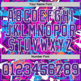 Custom Graffiti Pattern Purple-White Splash Round Neck Sublimation Basketball Suit Jersey