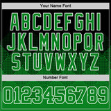 Custom Black Grass Green-White Gradient Square Shapes Round Neck Sublimation Basketball Suit Jersey