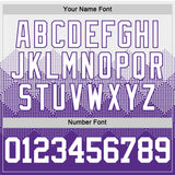 Custom White Purple Gradient Square Shapes Round Neck Sublimation Basketball Suit Jersey