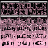 Custom Black Light Pink Gradient Square Shapes Round Neck Sublimation Basketball Suit Jersey