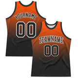 Custom Orange Black-White Gradient Square Shapes Round Neck Sublimation Basketball Suit Jersey