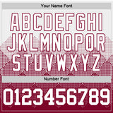Custom White Maroon Gradient Square Shapes Round Neck Sublimation Basketball Suit Jersey