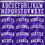 Custom Purple White Zigzag Shape Round Neck Sublimation Basketball Suit Jersey