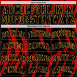 Custom Black Red-Old Gold Splash Round Neck Sublimation Basketball Suit Jersey