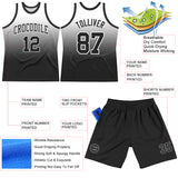 Custom White Black Fade Fashion Round Neck Sublimation Basketball Suit Jersey
