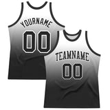 Custom White Black Fade Fashion Round Neck Sublimation Basketball Suit Jersey