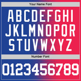 Custom Red White-Royal Gradient Line Round Neck Sublimation Basketball Suit Jersey