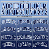Custom Light Blue Navy-White Fade Fashion Round Neck Sublimation Basketball Suit Jersey