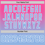 Custom Pink Light Blue-White Fade Fashion Round Neck Sublimation Basketball Suit Jersey