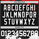 Custom Black White-Red Fragment Art Round Neck Sublimation Basketball Suit Jersey