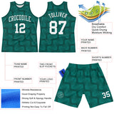 Custom Green White Line Round Neck Sublimation Basketball Suit Jersey