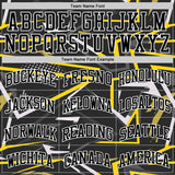 Custom Black Gold-White Line Round Neck Sublimation Basketball Suit Jersey