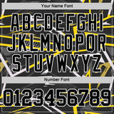 Custom Black Gold-White Line Round Neck Sublimation Basketball Suit Jersey