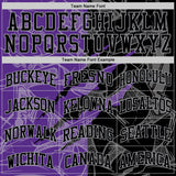 Custom Graffiti Pattern Black Purple-Gray Scratch Round Neck Sublimation Basketball Suit Jersey